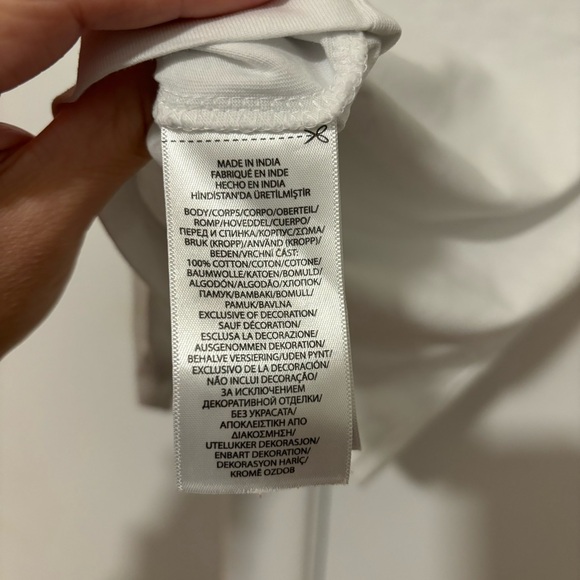 Ralph Lauren White Cotton Jersey Long-Sleeve Tee. 9 Months. - Picture 5 of 5